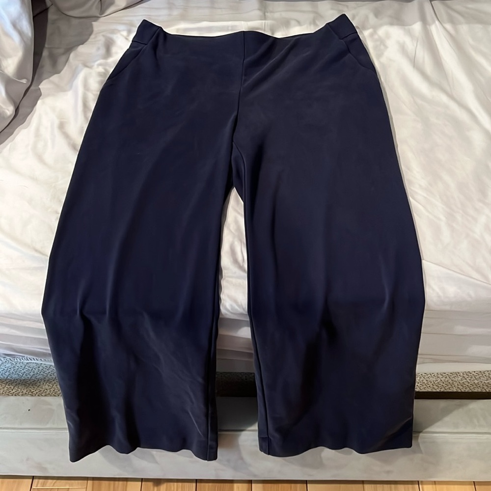 Chicos women’s navy flowy pants size 8R (chicos 1R). Bundle and save! Smoke free